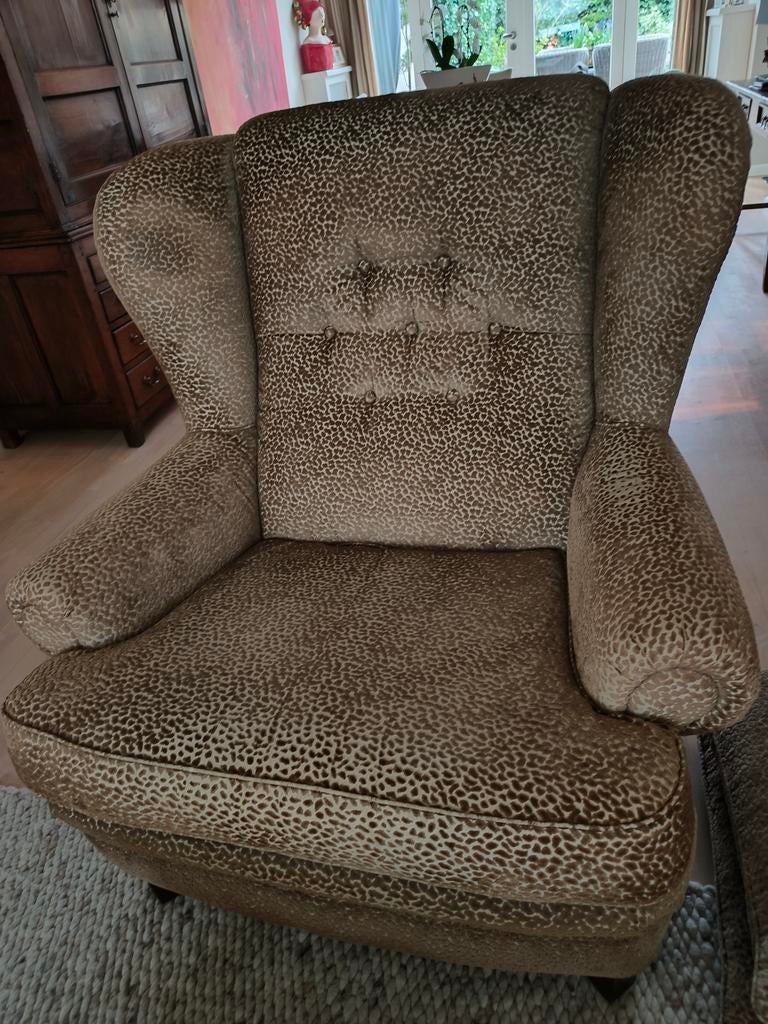 Mooie Oorfauteuil met 2 grote kussens, Ophalen, Gebruikt, Klassiek, 75 tot 100 cm