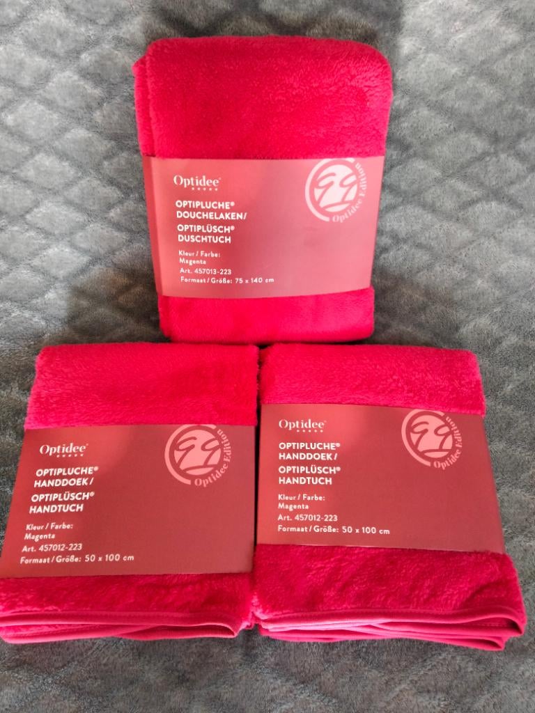 Handdoeken Optidee, Huis en Inrichting, Ophalen of Verzenden, Nieuw, Rood, Handdoek