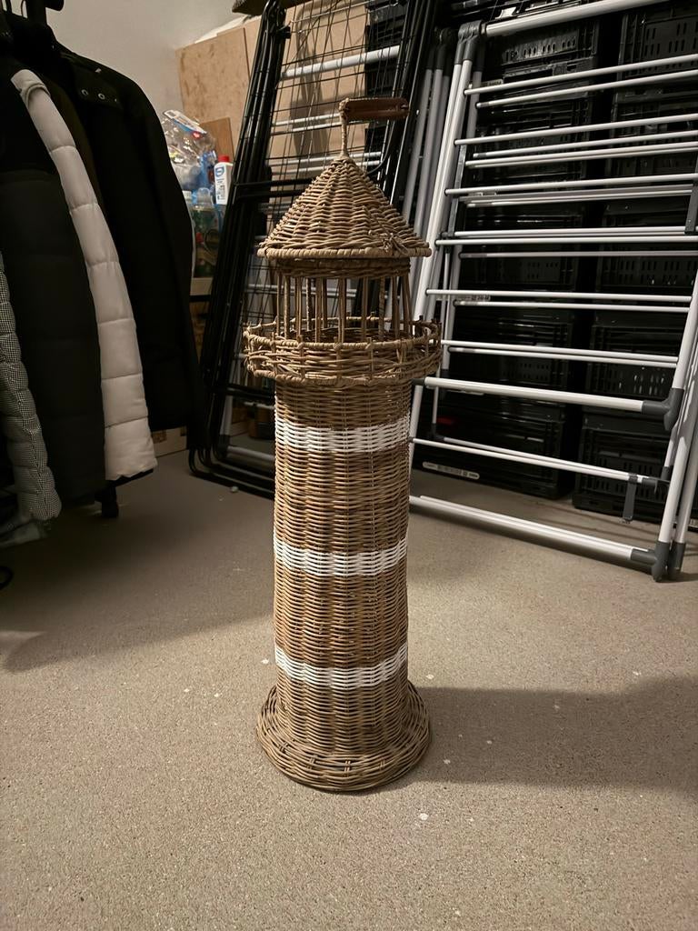 Riviera Maison Rustic Rattan vuurtoren, Huis en Inrichting, Woonaccessoires | Overige, Ophalen, Gebruikt, Landelijk, Natuurlijk materiaal