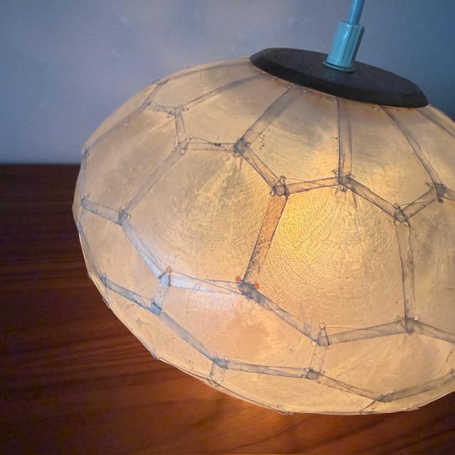 Hanglamp, Capiz lamp, schelpen, vintage, netjes, Ophalen of Verzenden, Zo goed als nieuw, Minder dan 50 cm