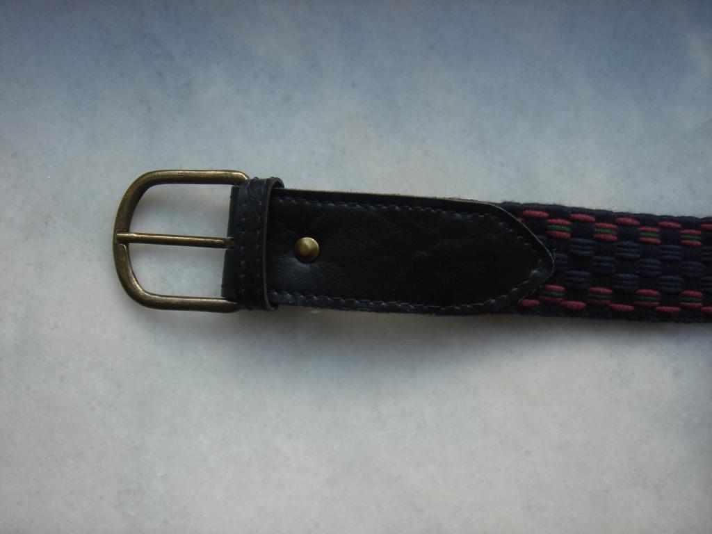 Blauw bewerkte stoffen riem 110 cm  , Kleding | Heren, Riemen en Ceinturen, Overige kleuren, Riem of Ceintuur, Gedragen, 105 tot 115 cm