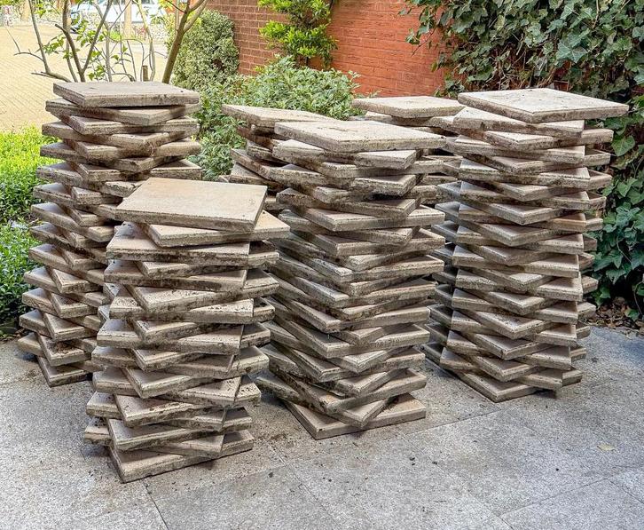 Terrastegels (40x40cm) GRATIS ophalen, Tuin en Terras, Tegels en Klinkers, Gebruikt, Terrastegels, Beton, 10 m² of meer, Gecoat