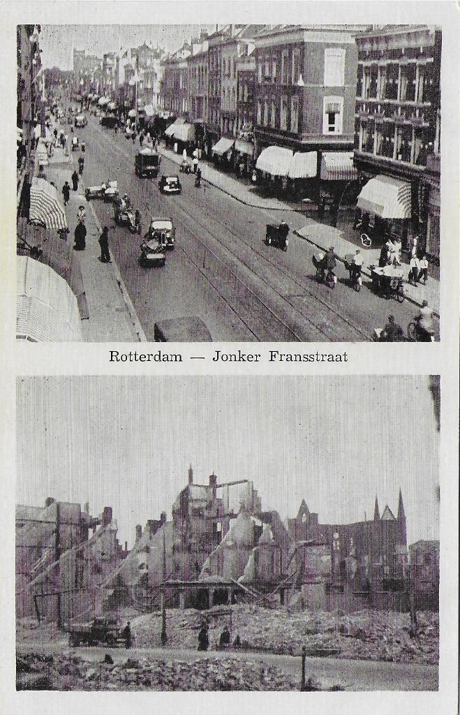 Rotterdam Jonker Fransstraat Ongelopen Ansichtkaart (B6793, Verzamelen, Ansichtkaarten | Nederland, Ophalen of Verzenden, 1920 tot 1940