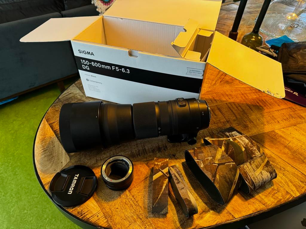 Sigma 150-600mm Contemporary + EF-EOS R adapter + Camo, Ophalen of Verzenden, Zo goed als nieuw, Telelens, Zoom