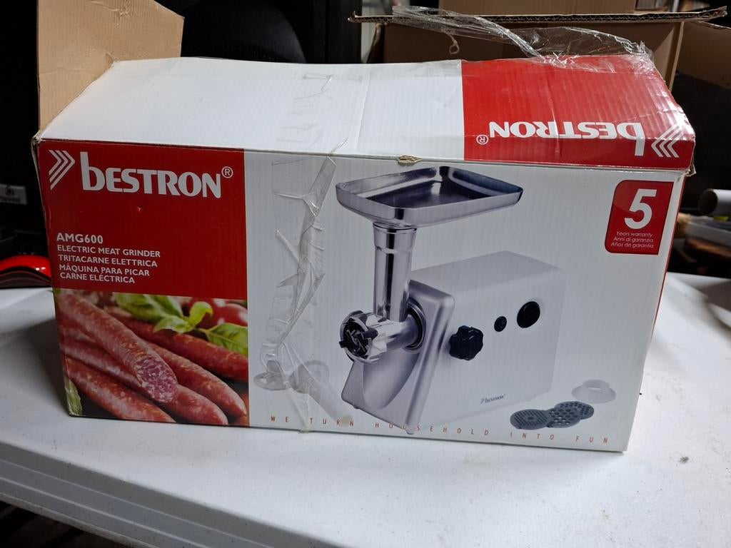 Bestron AMG600 elektrische vleesmolen, Vleesmolen, Molen, Nieuw, Vleesmolen