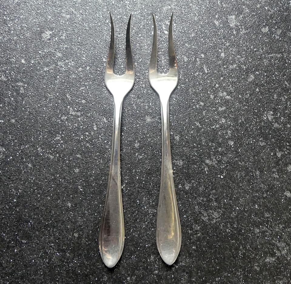 Gero Zilmeta vorkjes model 718 puntfilet 2 stuks vleesvorkje, Ophalen of Verzenden, Gebruikt, Rvs of Chroom, Los bestek