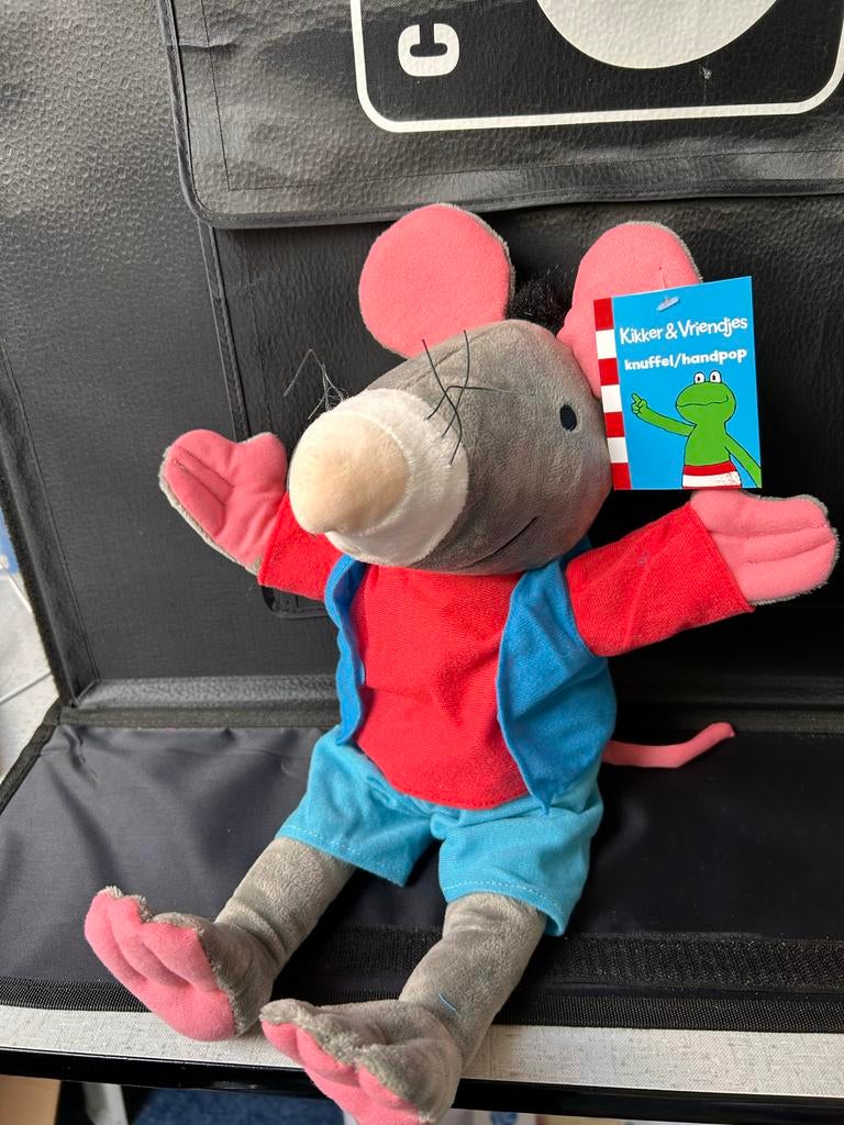 Max Velthuijs Kikker & Vriendjes Muis knuffel/handpop, Muis, Overige merken, Overige karakters, Grijs