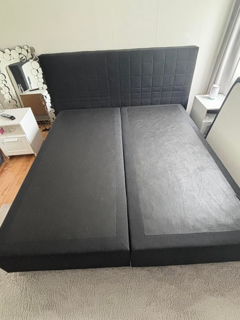 Boxspring 180x200, Ophalen, Gebruikt, Zwart, Tweepersoons