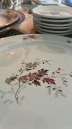 Brocante gebaks stel taartschaal 30 cm met 12 bordjes, Ophalen