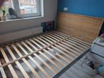 Bed met rieten hoofdbord 140x200 cm, Ophalen, Gebruikt, Tweepersoons, 140 cm