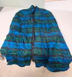 Zeldzaam Donegal Design Cape Poncho Mohair & Wol Blauw/Groen, Blauw, Ophalen of Verzenden, Zo goed als nieuw, H