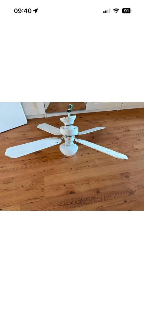 Plafondventilator met lamp ventilatorlamp wit hanglamp airco, Ophalen, Zo goed als nieuw, Plafondventilator