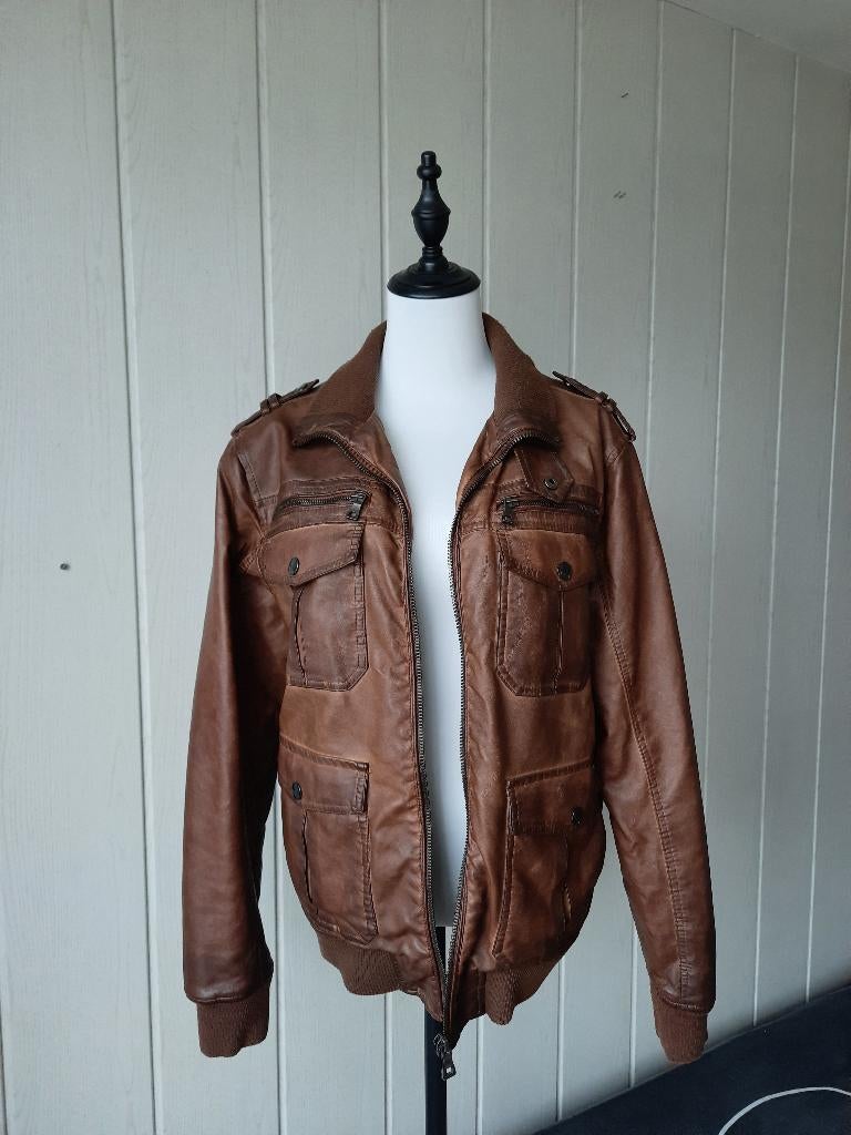 Springfield leatherlook jas, Bruin, Ophalen of Verzenden, Gedragen, Springfield