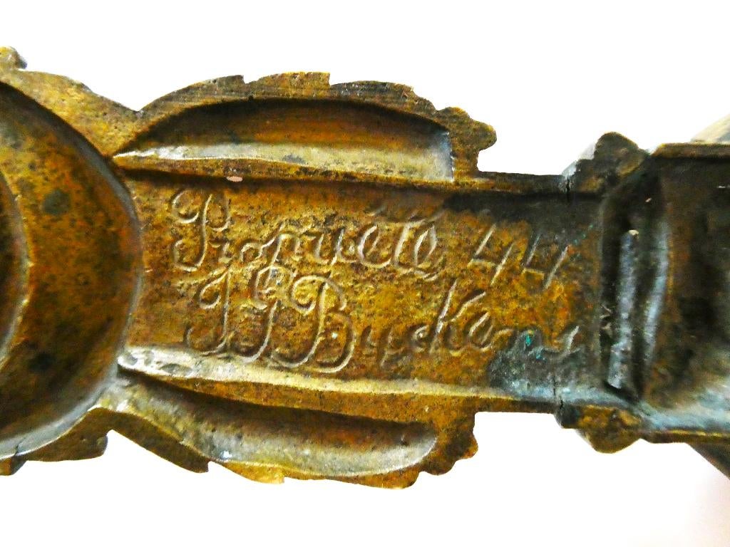 Brons vergulde handgreep met een slotplaat guirlandes, Antiek en Kunst, Ophalen of Verzenden, Brons