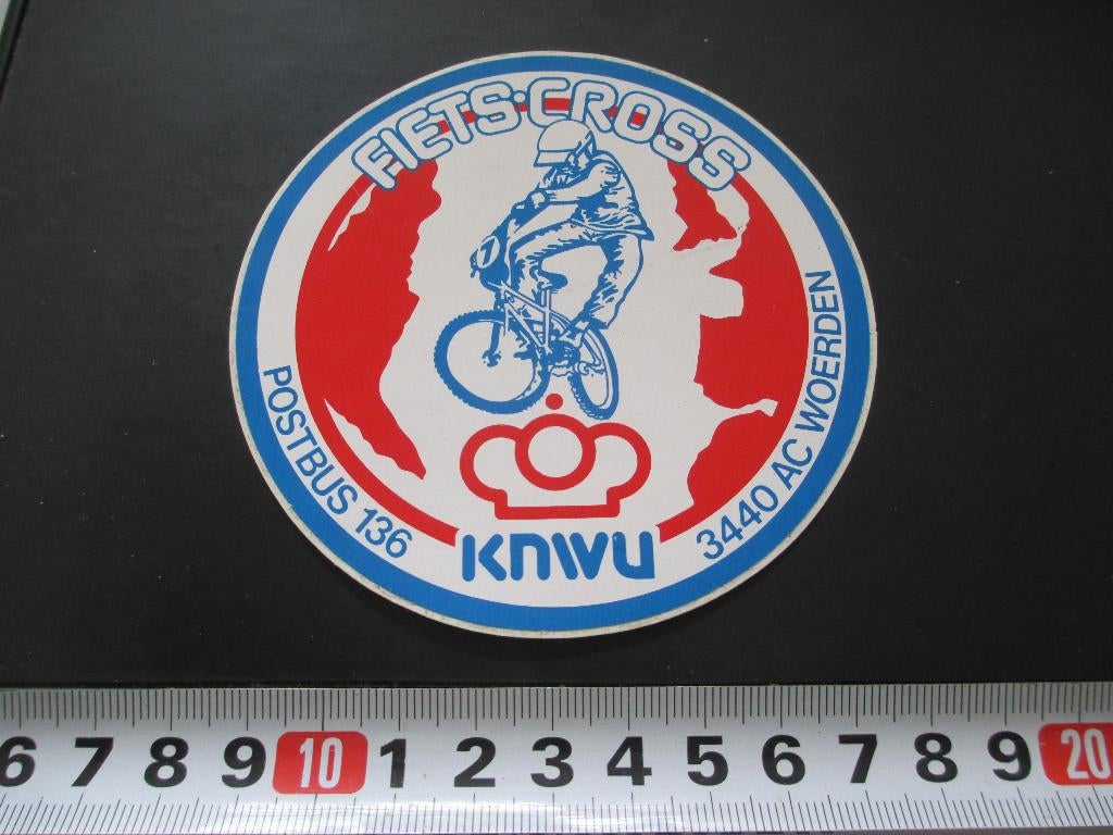 sticker bmx fietscross KNWU woerden *, Ophalen, Zo goed als nieuw