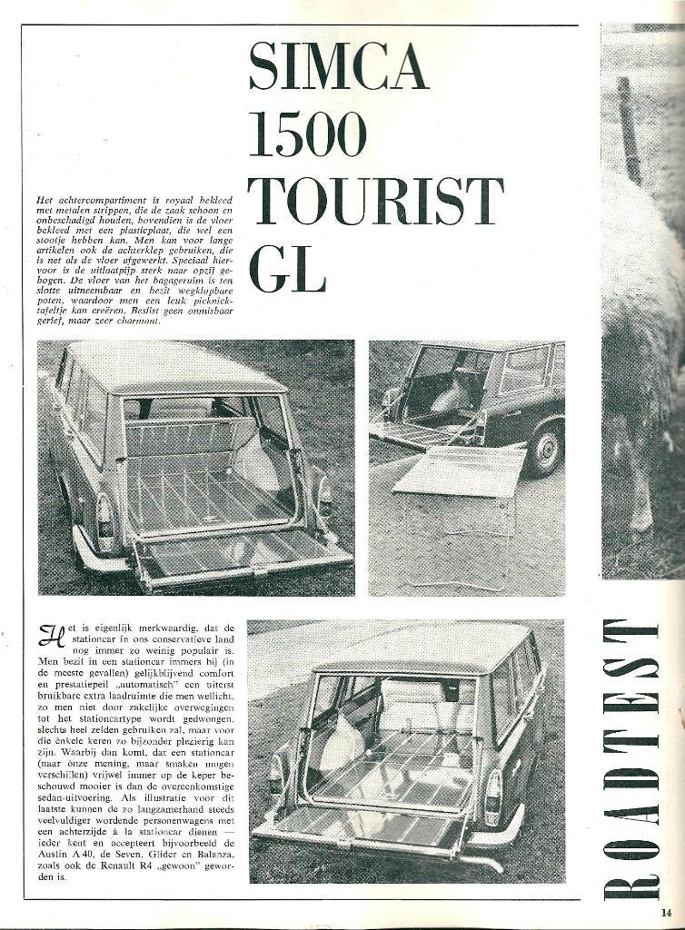 Autovisie test Simca 1500 Tourist 1965, Ophalen of Verzenden, Gelezen, Overige merken