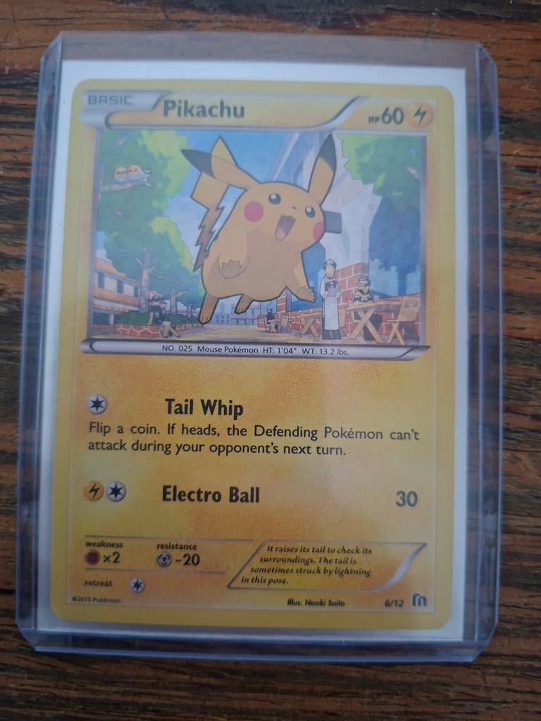 Pikachu Pokemon Kaart (2016) - 6/12 mcdonalds, Ophalen of Verzenden, Zo goed als nieuw, Losse kaart