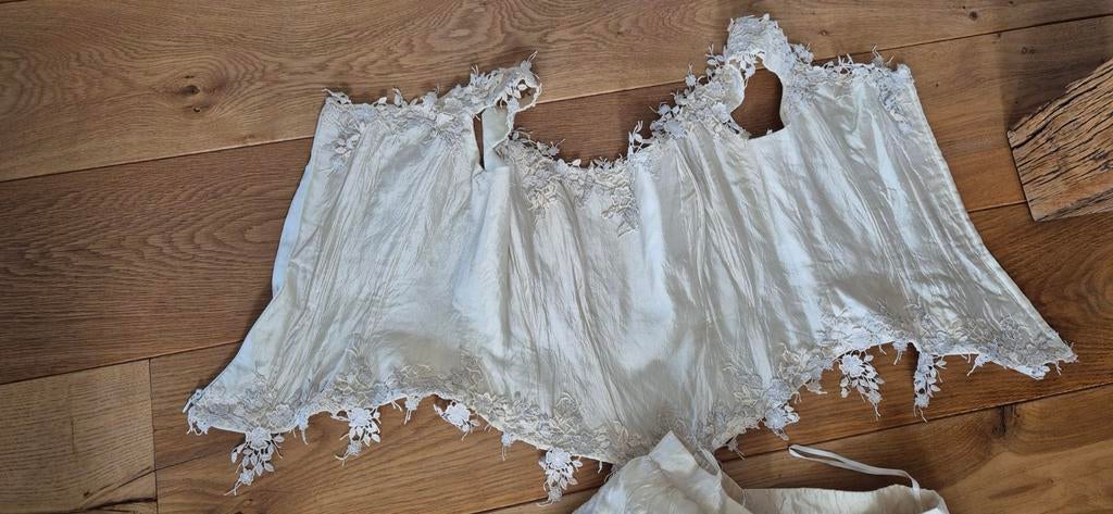 Bruidsjurk met sluier nicole spoza italy mt50, Ophalen, Zo goed als nieuw, Wit, Trouwjurk