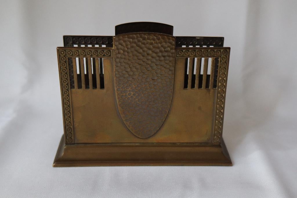Antiek WMF Arts and Crafts metalen brievenhouder c 1900, Antiek en Kunst, Ophalen of Verzenden