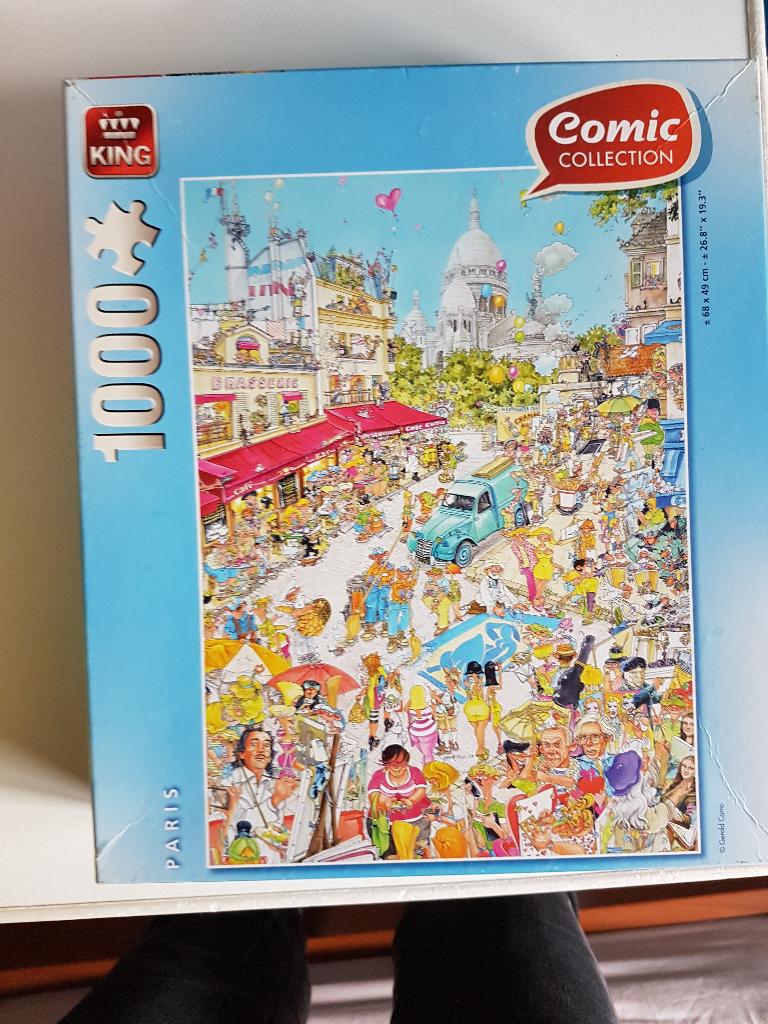 King puzzel, Comic collection Paris (ontbreekt 1 stukje), Ophalen of Verzenden, 500 t/m 1500 stukjes, Zo goed als nieuw