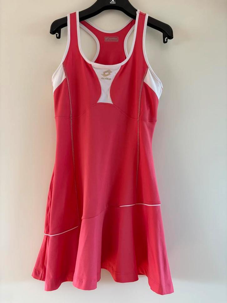 Mooi wit/roze LOTTO tennisjurkje mt M Superstaat, Sport en Fitness, Tennis, Zo goed als nieuw, Overige typen, Overige merken, L00