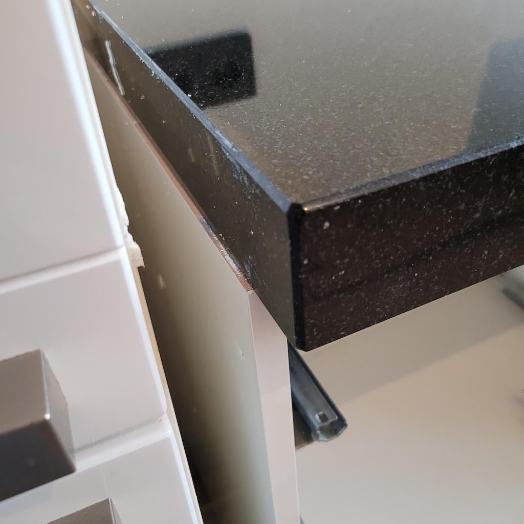 Mooi zwarthardstenen keuken blad met uitsparig voor inductie, Huis en Inrichting, Ophalen, Zwart, Zo goed als nieuw, Minder dan 100 cm