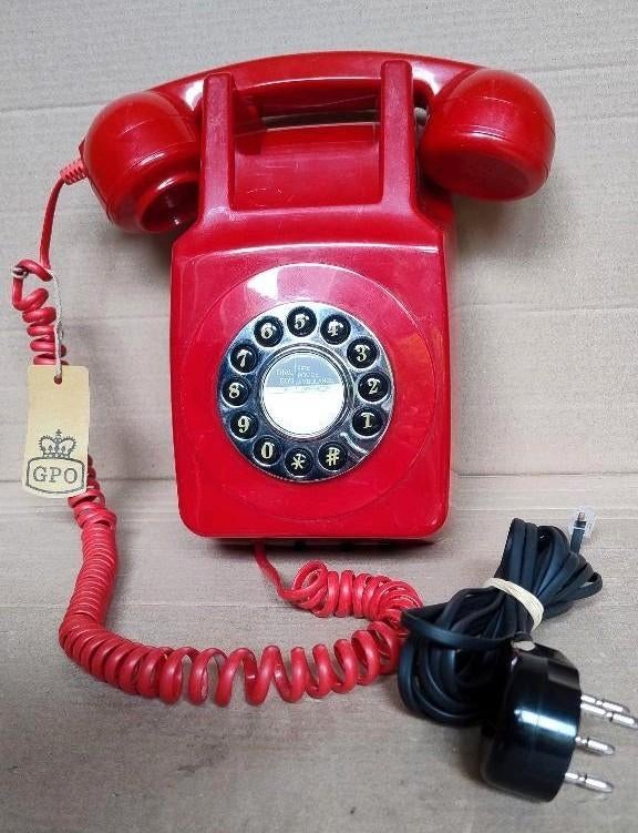 Druktoets telefoon wandmodel GPO 746 Retro rood, Telecommunicatie, Vaste telefoons | Niet Draadloos, Ophalen of Verzenden, Gebruikt