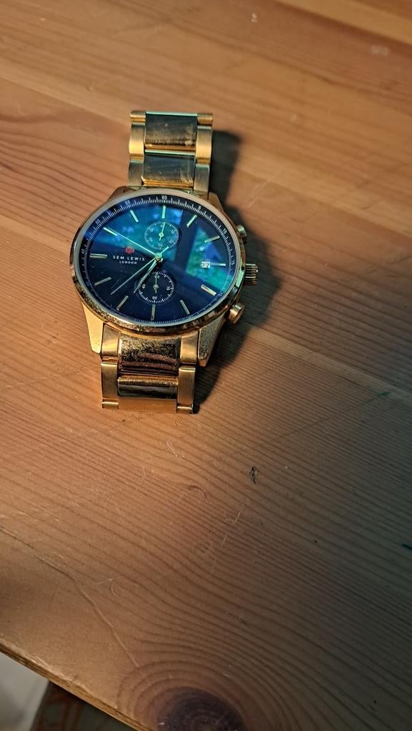 Sem Lewis horloge goudkleurig, Ophalen of Verzenden