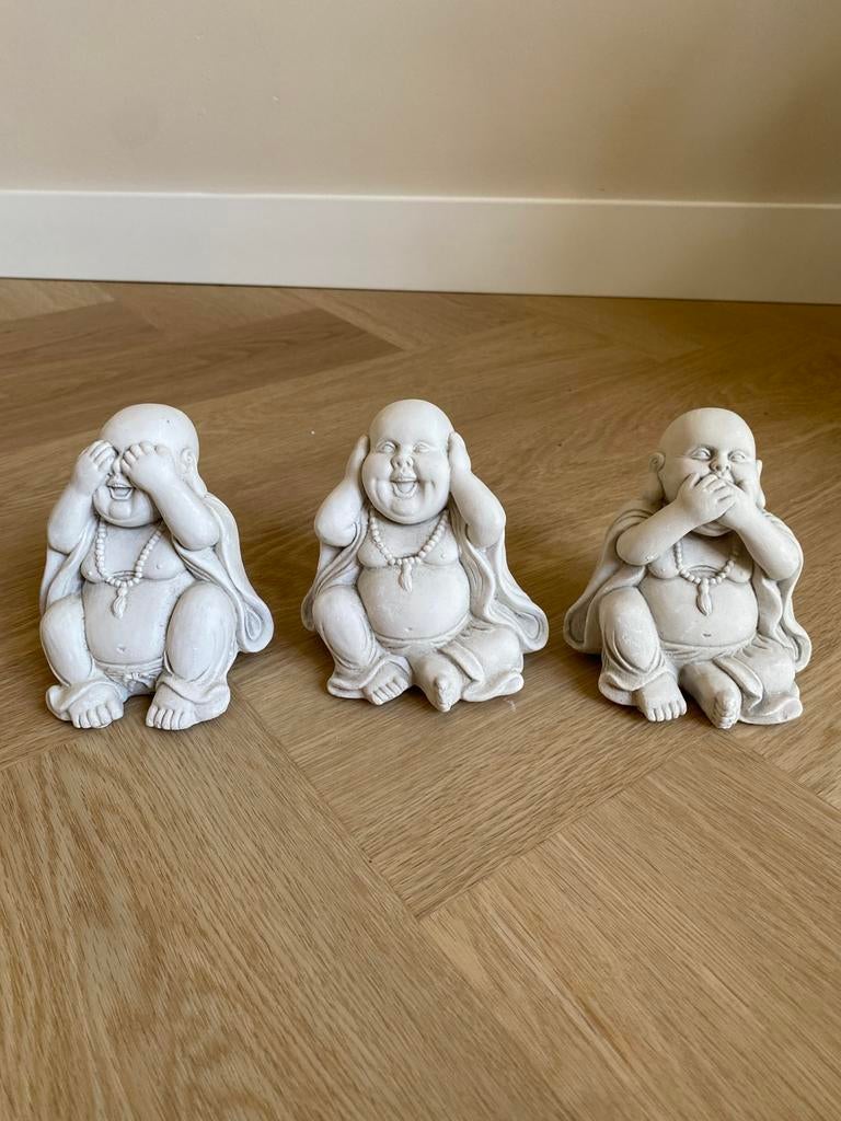 Stenen boeddha beeldjes zien horen zwijgen, Ophalen of Verzenden, Zo goed als nieuw
