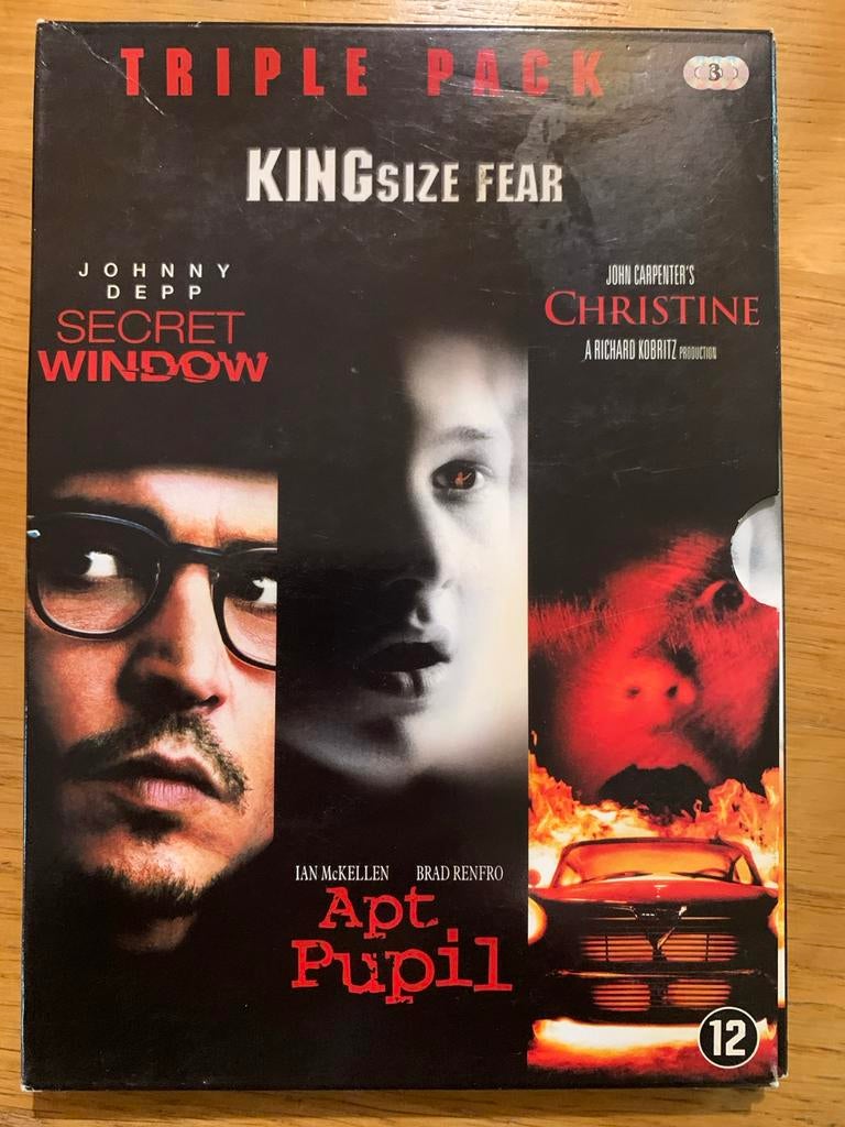 Kingsize Fear Triple Pack DVD: Secret Window, Apt Pupil, Chr, Cd's en Dvd's, Dvd's | Horror, Ophalen, Gebruikt, Vanaf 12 jaar