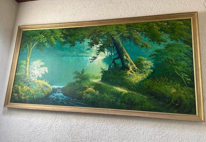 groot oud schilderij met lijst, Ophalen