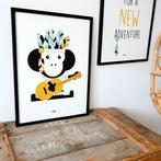 Kinderposter Poster Indiaan Aap Oker A3 ANNIdesign, Rechthoekig Staand, Nieuw, Ophalen of Verzenden, A1 t/m A3