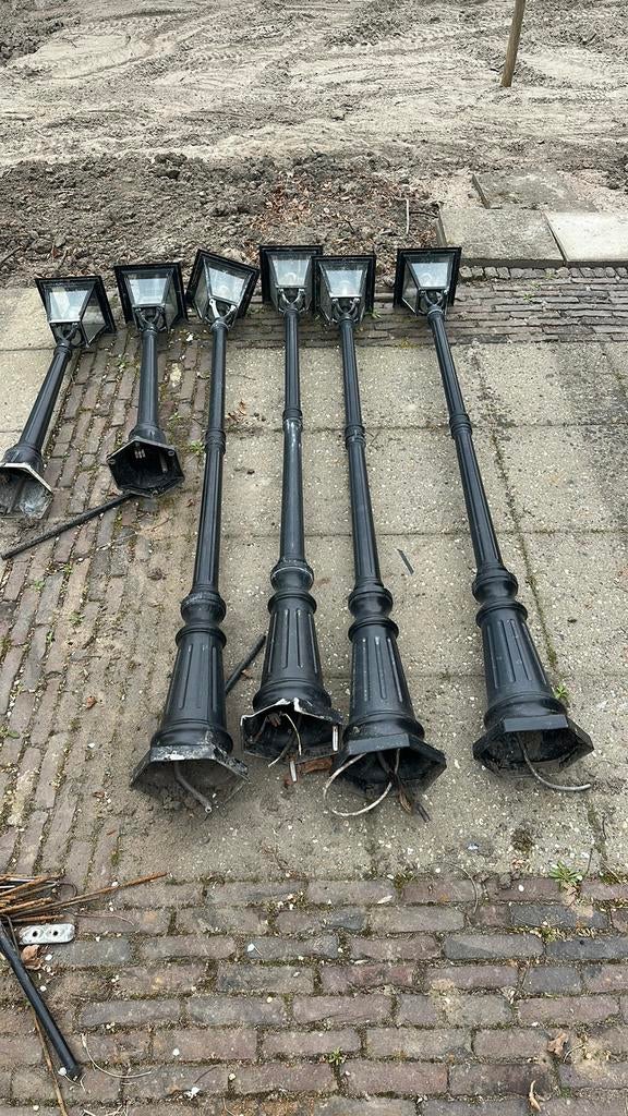 Aluminium klassieke tuin lantaarns, Tuin en Terras, Buitenverlichting, Ophalen, Staande lamp, Aluminium, 50 tot 250 watt