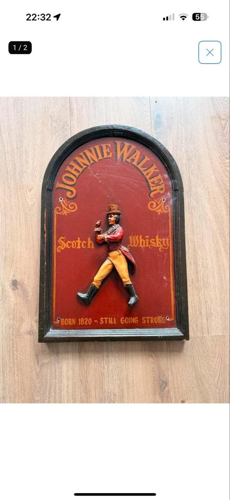 Johnnie Walker Scotch Whisky wandbord, Ophalen of Verzenden