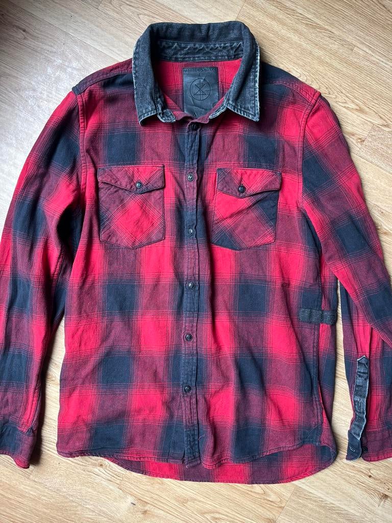 Ashes to Dust blouse zwart-rood L, Ophalen of Verzenden, Zo goed als nieuw, Rood