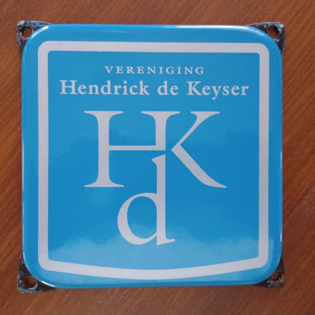Klein emaille bordje Hendrick de Keyser, Verzamelen, Ophalen of Verzenden, Reclamebord
