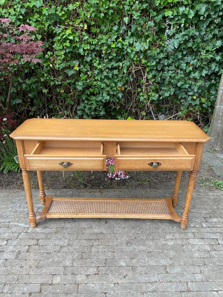 Houten sidetable/ bijzettafel met lades, Ophalen, Gebruikt, 75 cm of meer, 60 cm of meer