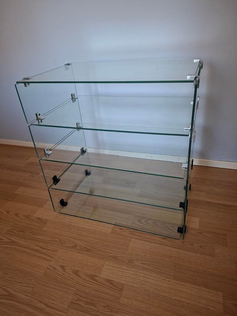 Glazen stereomeubel met 5 planken, Huis en Inrichting, Ophalen, Gebruikt
