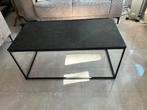 Salontafel met marmerlook blad en metalen onderstel, Ophalen, 100 tot 150 cm, 50 tot 100 cm, Zo goed als nieuw