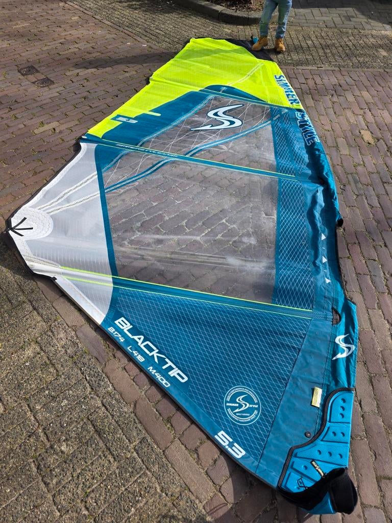 Simmerstyle Blacktip zeilen set (4.2, 4.7, 5.3), Ophalen, Zo goed als nieuw, Zeil, Minder dan 5 m²