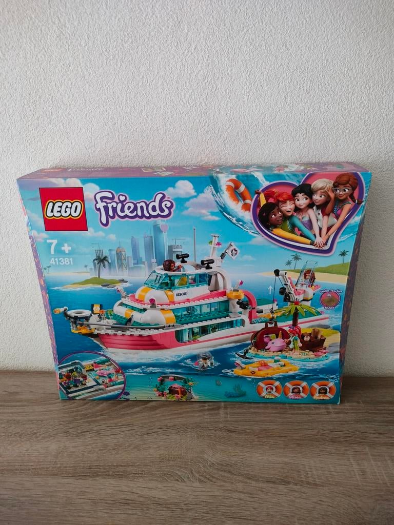 Lego Friends Reddingsboot nr. 41381 compleet in doos, Ophalen of Verzenden, Zo goed als nieuw
