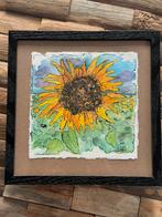 Aquarel zonnebloem, Ophalen of Verzenden