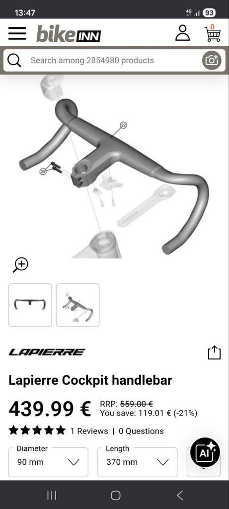 Lapierre Carbon Cockpit Stuur, Fietsen en Brommers, Stuur, Lapierre, Nieuw, Ophalen of Verzenden