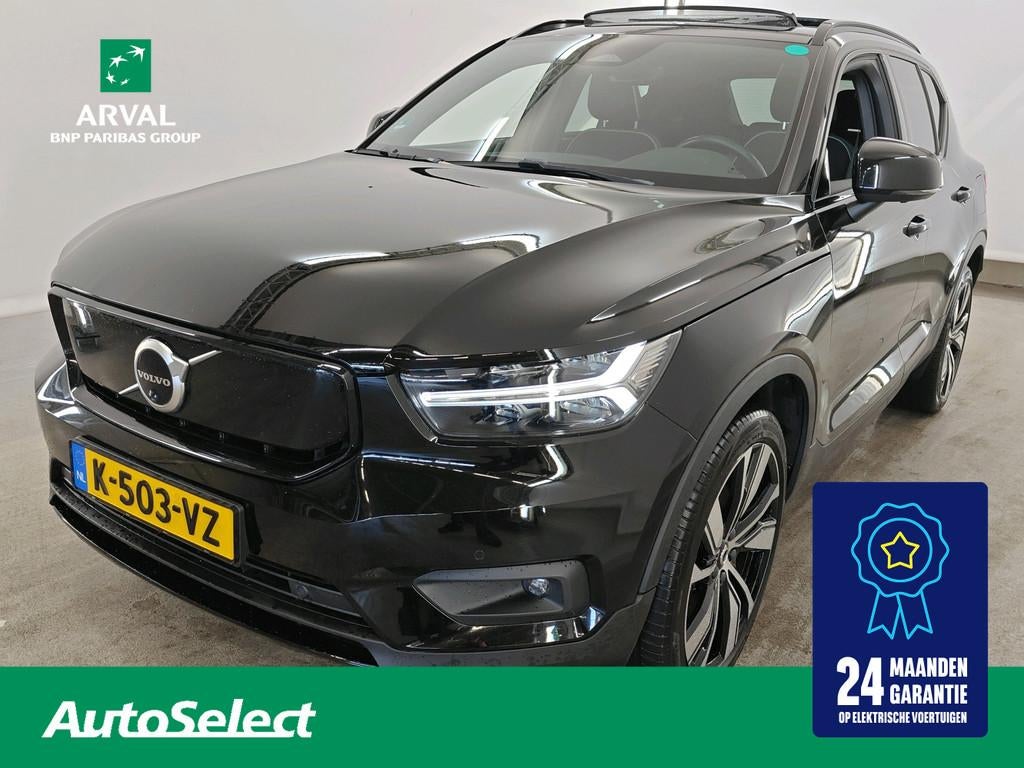 Volvo XC40 Recharge P8 78kWh 408pk AWD R-Design | SOH 91%| P, Gebruikt, Zwart, 24 maanden, Zwart
