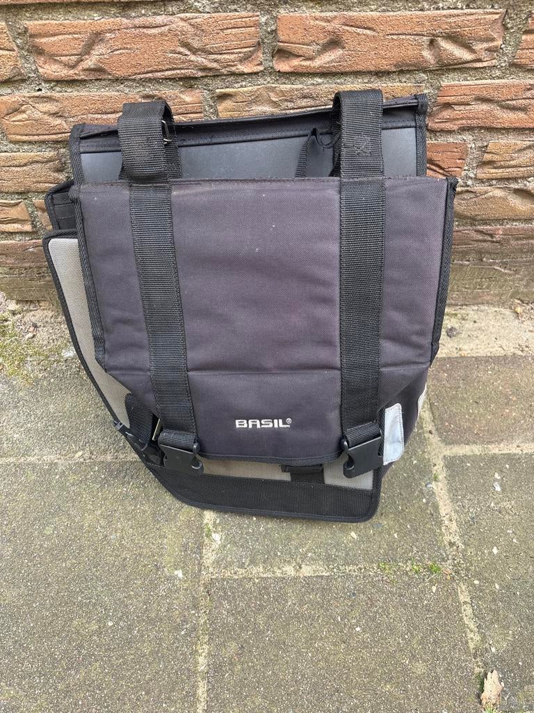 Basil dubbele fietstas - zwart, Ophalen of Verzenden, Gebruikt