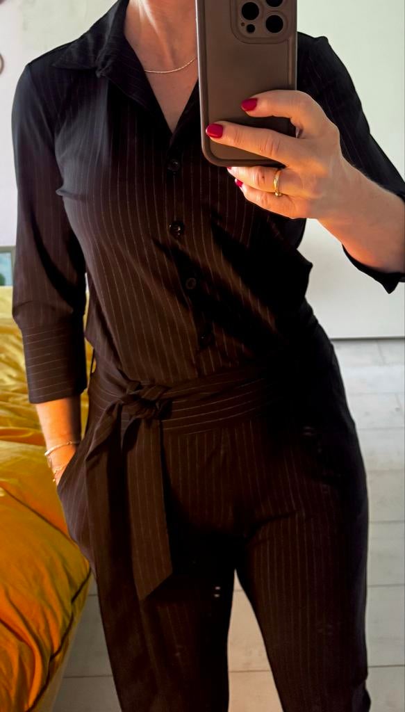 Studio Anneloes jumpsuit zwart krijtstreep, Verzenden, Zo goed als nieuw, Maat 36 (S), Zwart