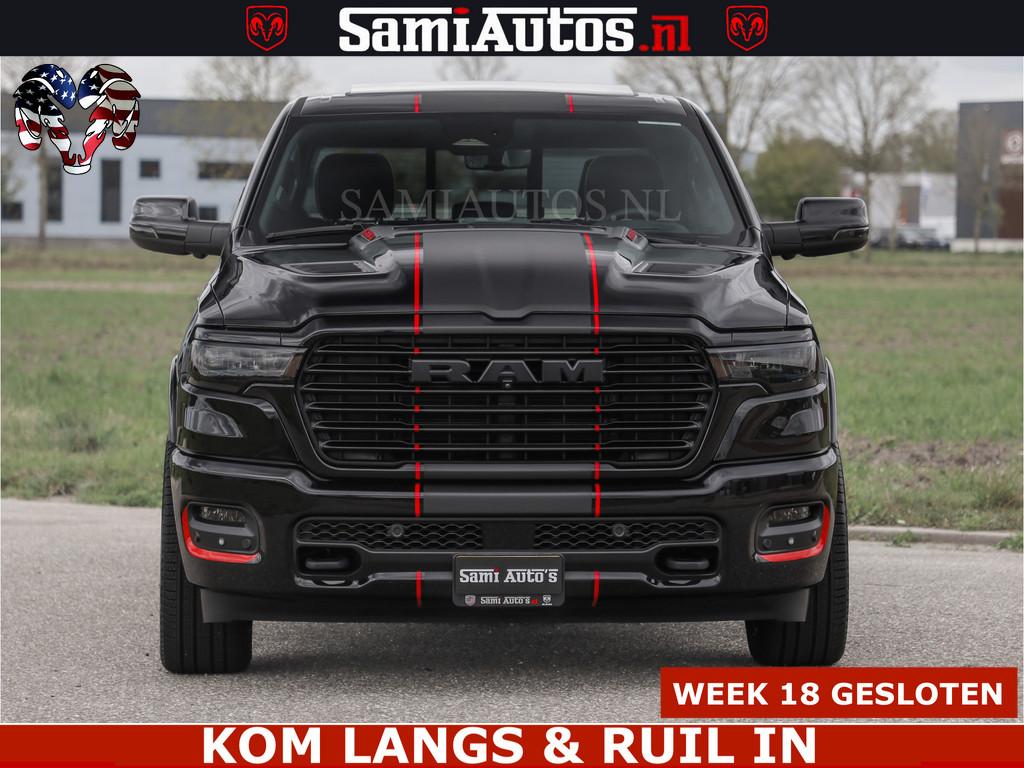 Dodge Ram NIGHT PREMIUM | 426PK | STRIPING | LUCHTVERING | H, Auto's, Dodge, Automaat, Gebruikt, Met garantie (alle), Zwart