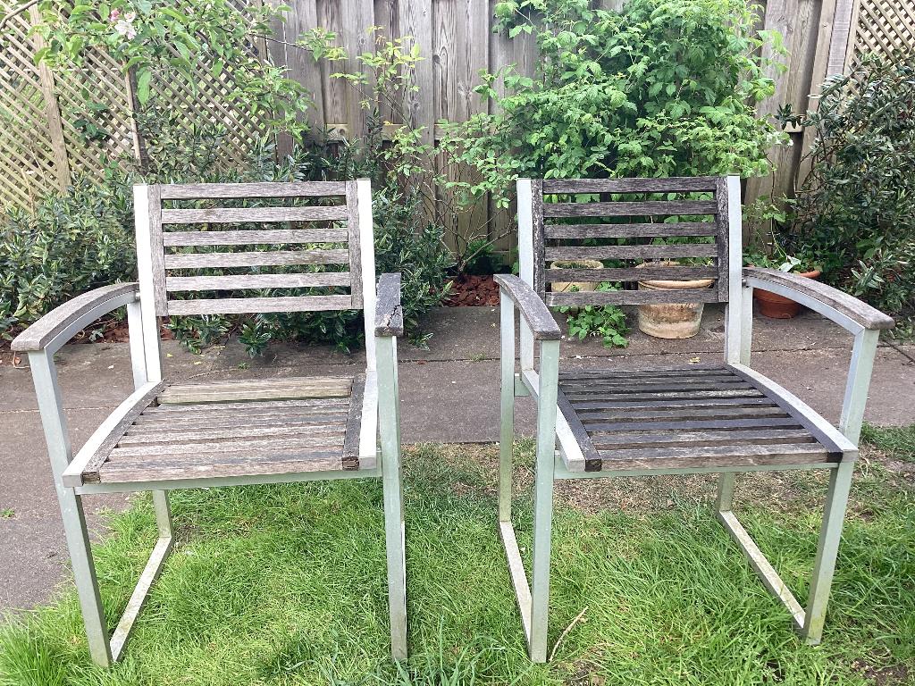 Tuinstoelen gratis, Ophalen, Gebruikt, Hout