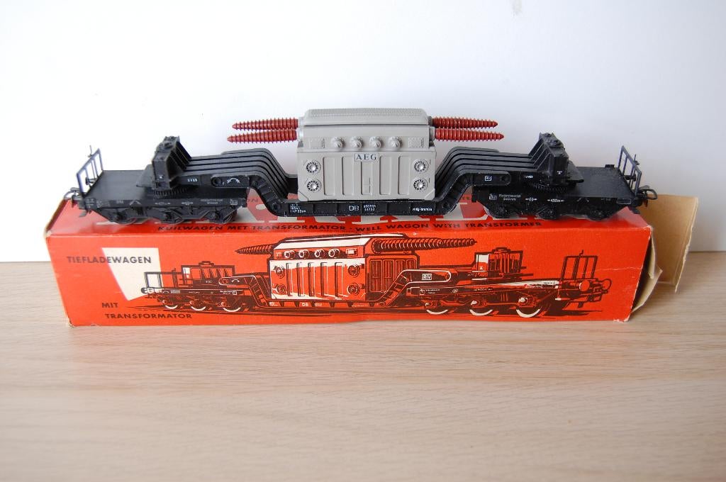 Marklin 4617 diepladerwagon met trafo, Hobby en Vrije tijd, Modeltreinen | H0, Wisselstroom, Gebruikt, Wagon, Ophalen of Verzenden