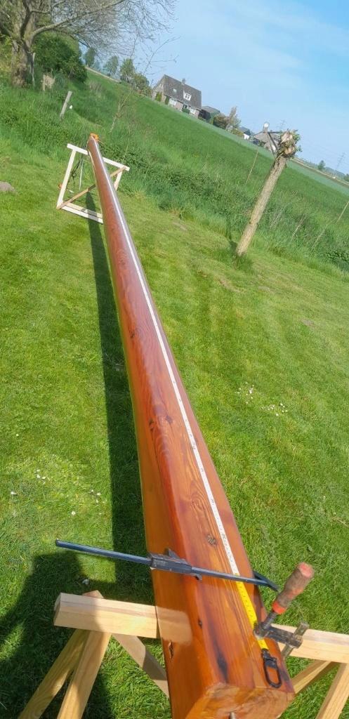 houten mast  scheepsmast  platbodemmast  740cm, Watersport en Boten, Bootonderdelen, Gebruikt, Motor en Techniek, Zeilboot, Ophalen